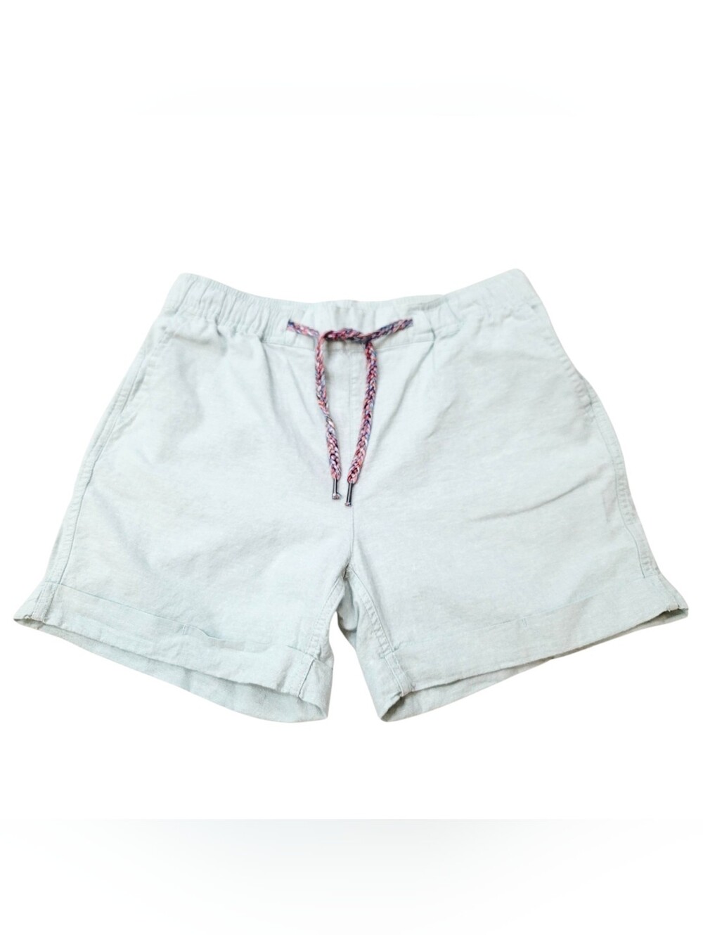 Eddie Bauer Linen-Blend Pull-On Cuffed Drawstring Utility Shorts in Mint Size M - Picture 2 of 9